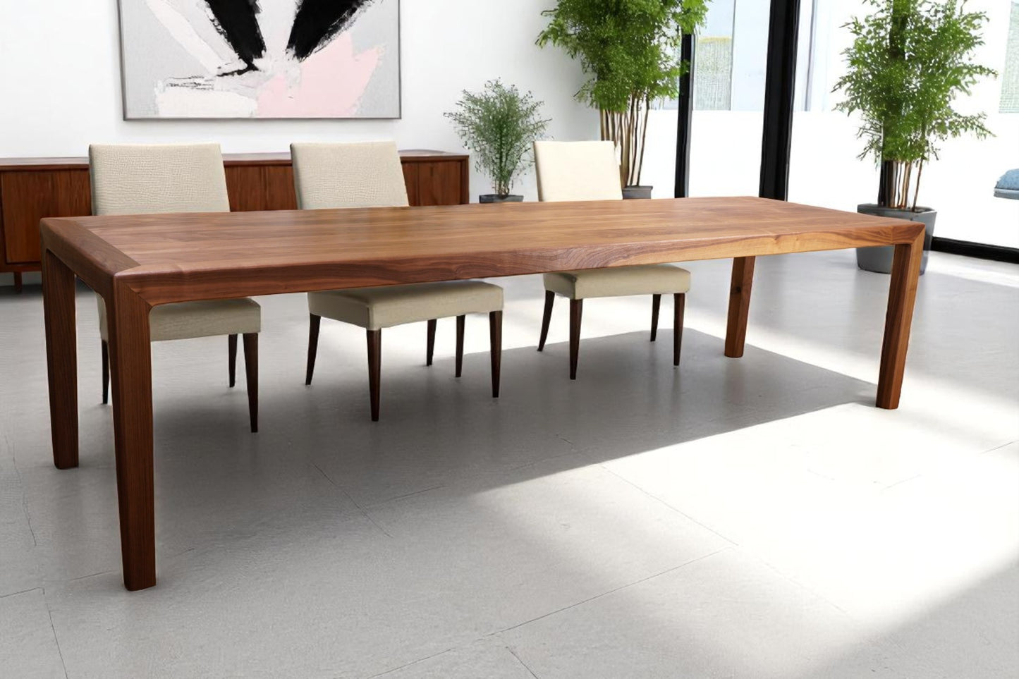 Modern Mid-Century Walnut Dining Table