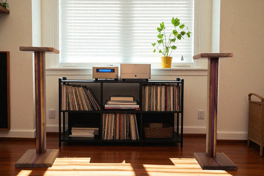 Walnut and Purpleheart Speaker Stands