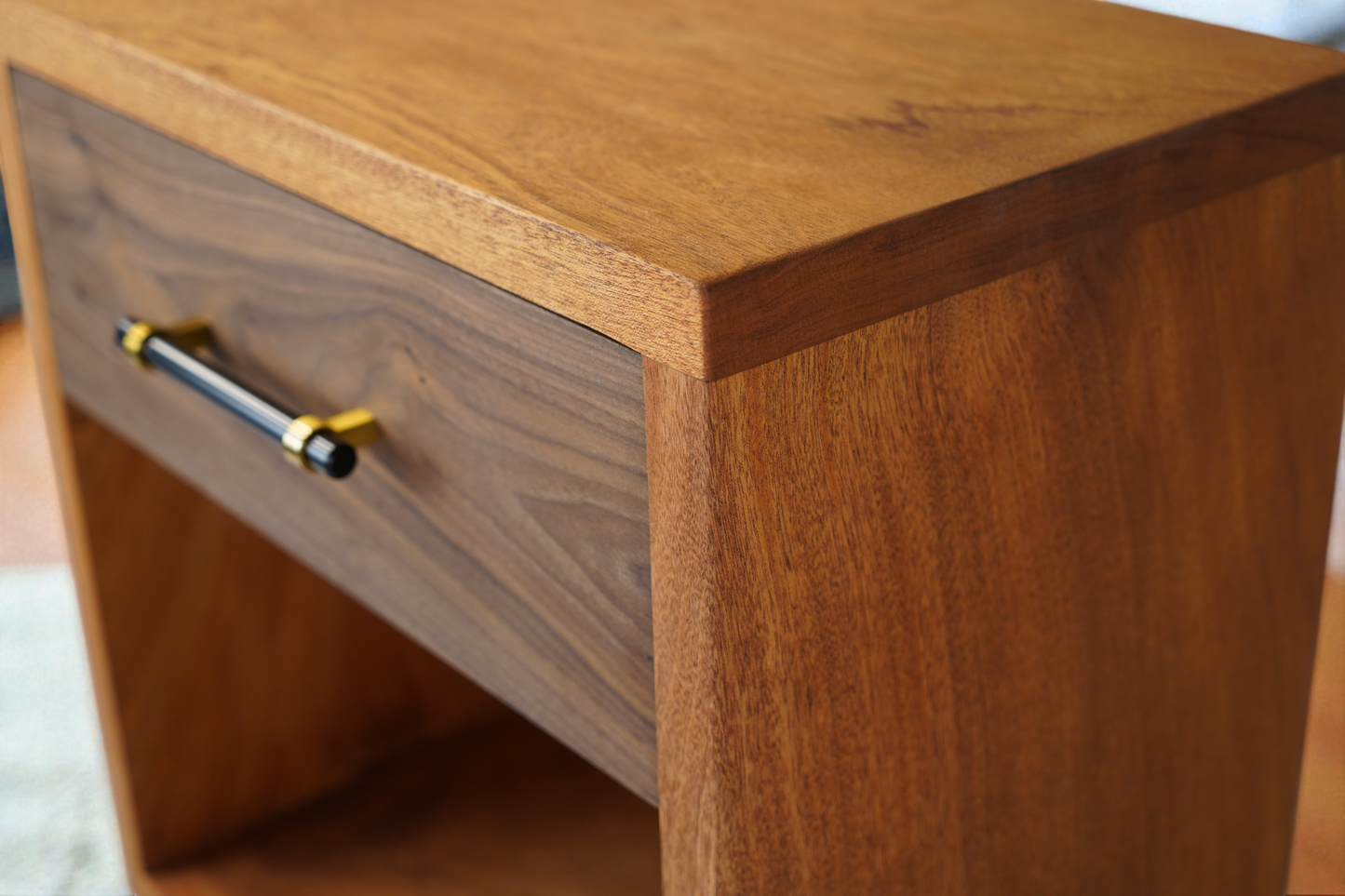 Mahogany, Walnut and Padauk Nighstands