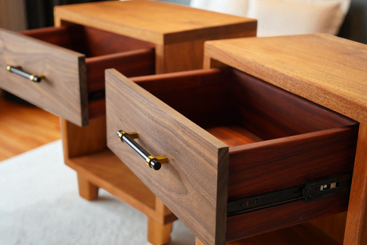 Mahogany, Walnut and Padauk Nighstands
