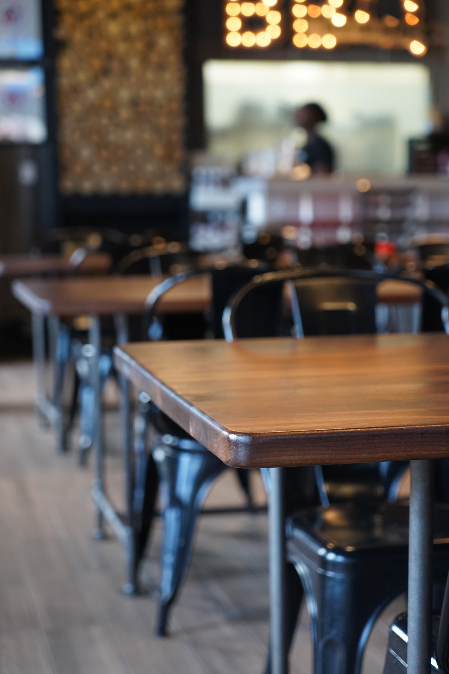 Industrial Walnut Dining Table – Restaurant Style