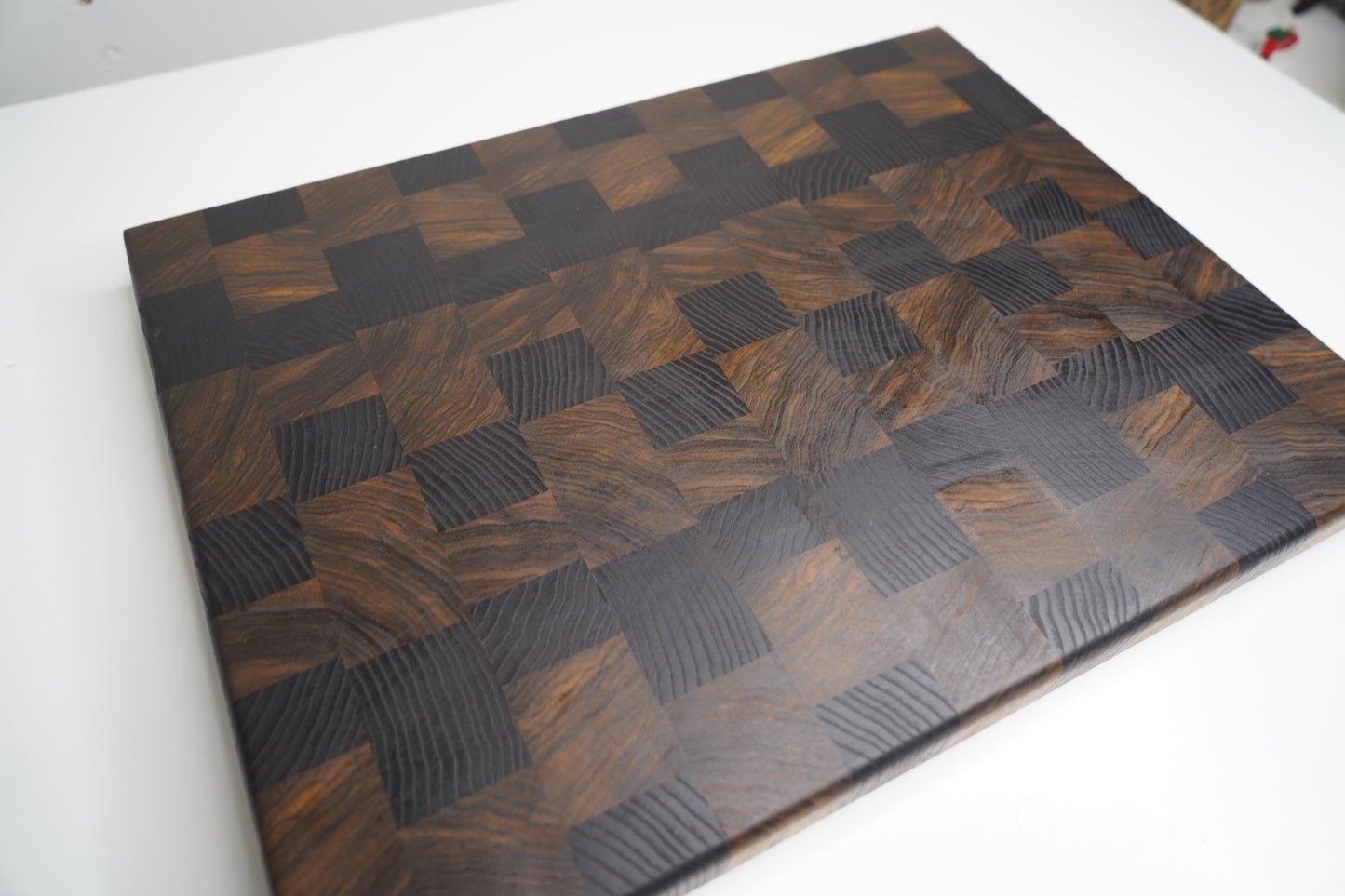 Black Limba/Smoked Ash End Grain Chopping Block