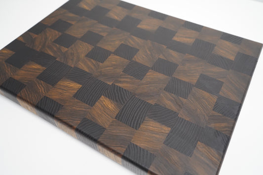 Black Limba/Smoked Ash End Grain Chopping Block