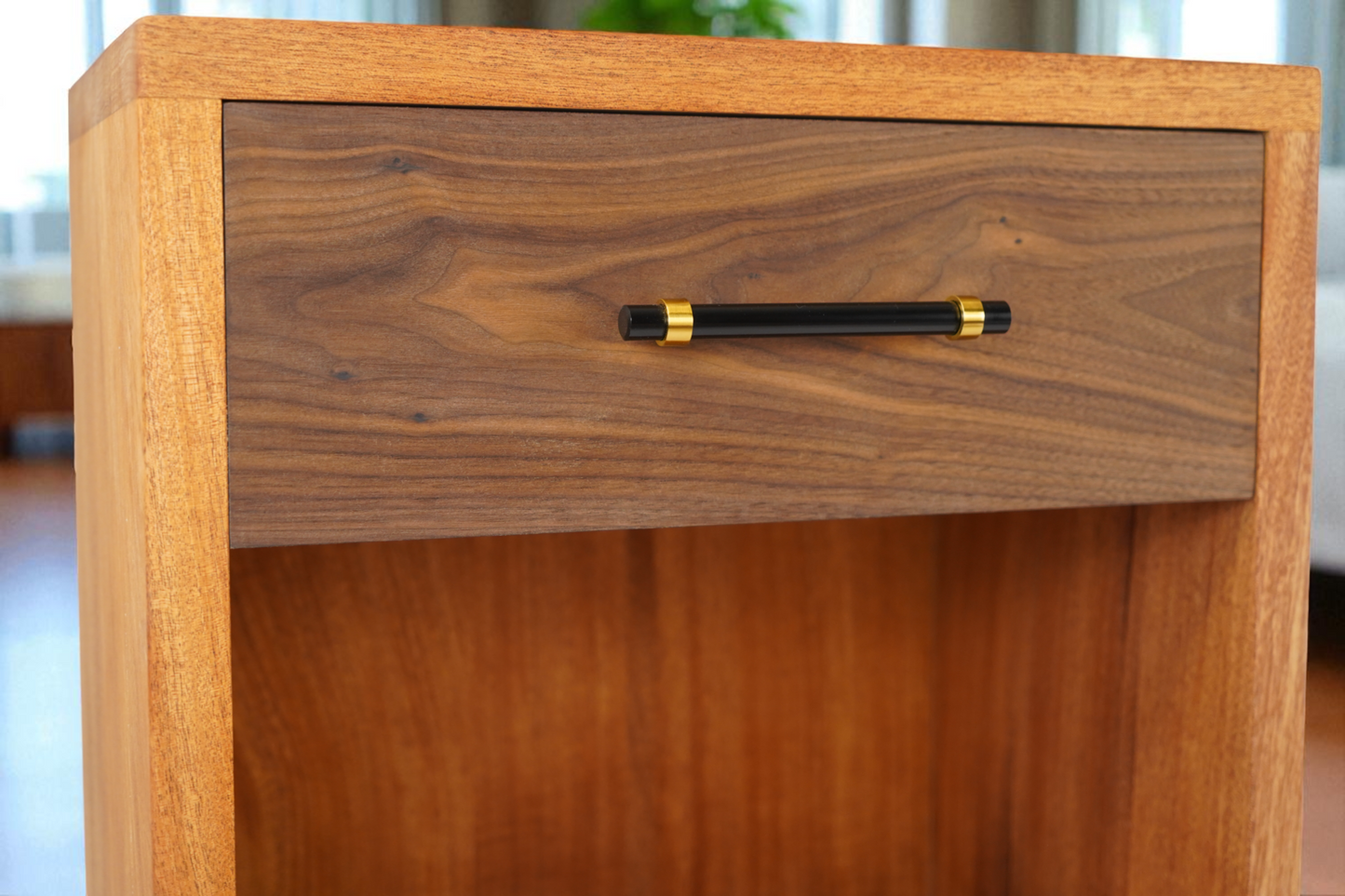 Mahogany, Walnut and Padauk Nighstands