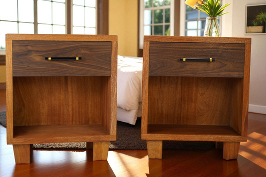 Mahogany, Walnut and Padauk Nighstands