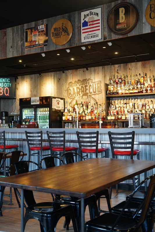 Industrial Walnut Dining Table – Restaurant Style