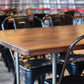 Industrial Walnut Dining Table – Restaurant Style