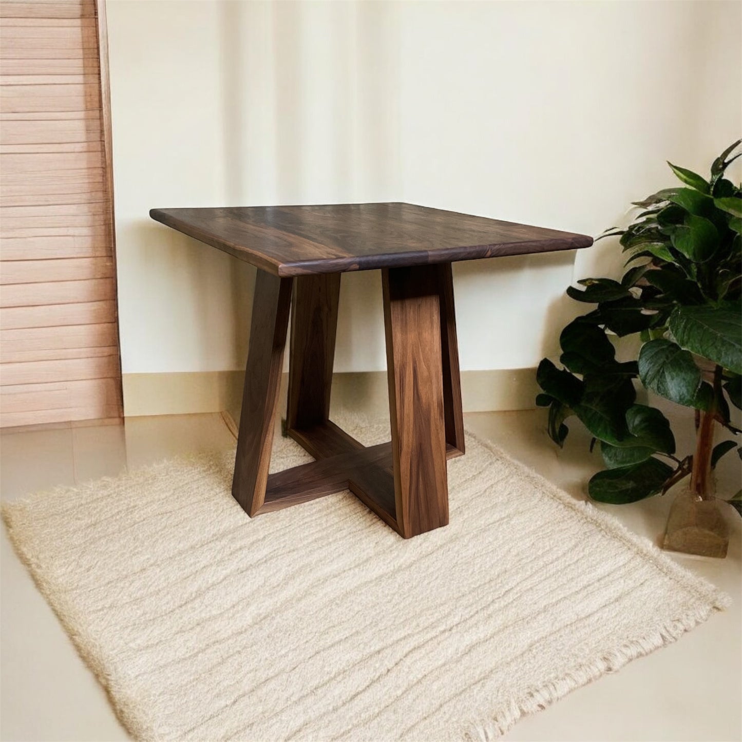 Square Modern Walnut End Table