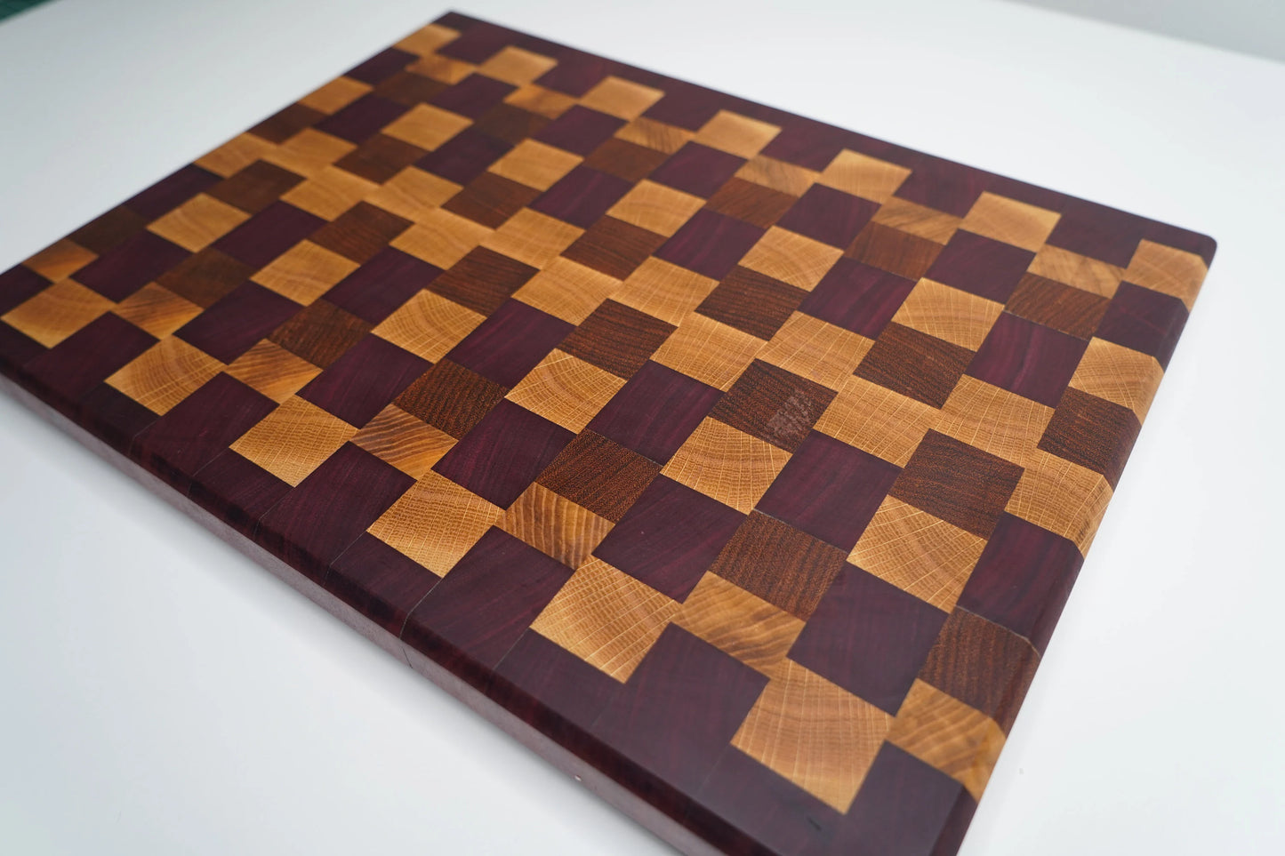 Purple Heart, Jatoba, And White Oak End Grain Cutting Board