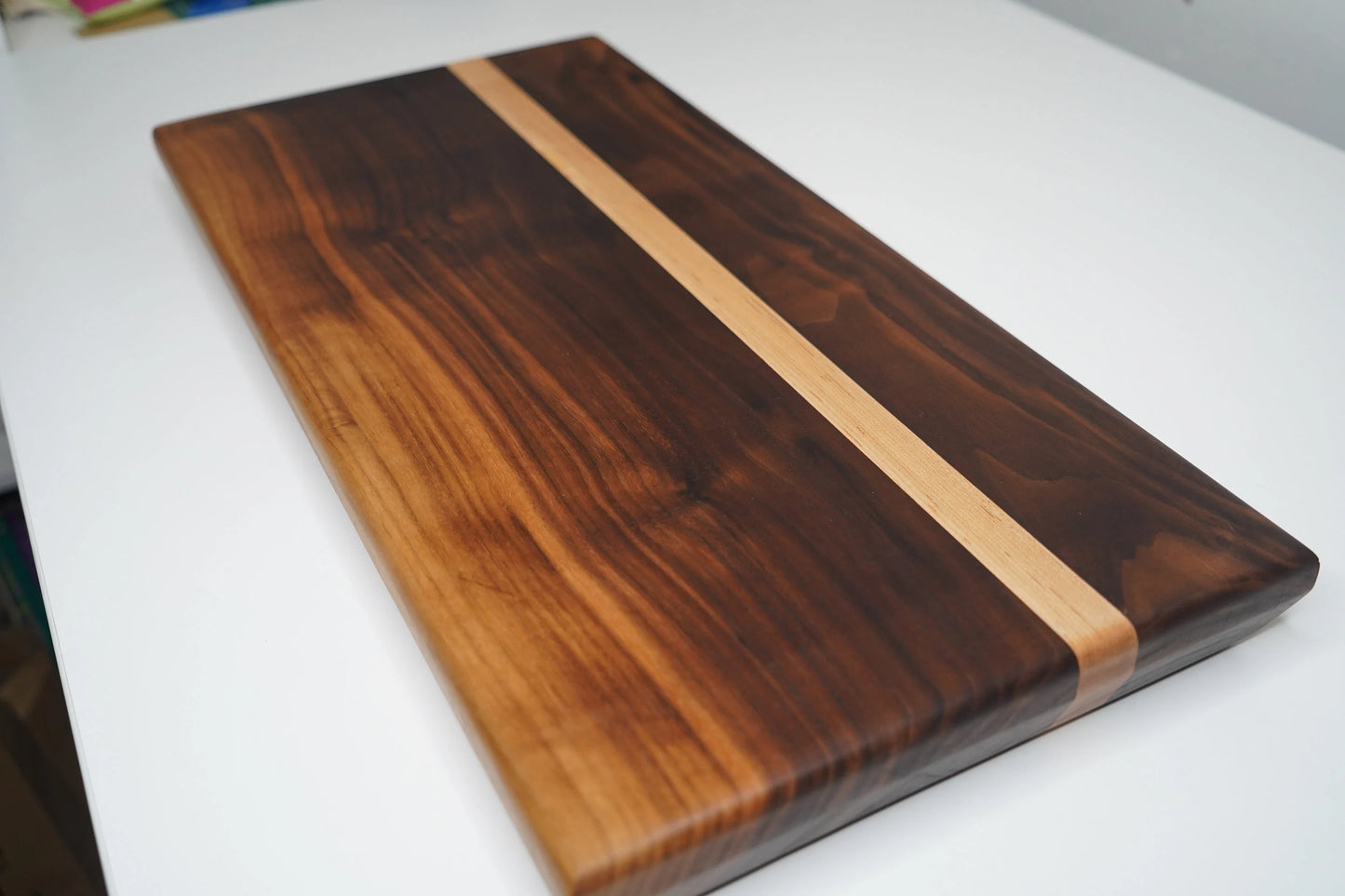 Huge Walnut Cutting Block With Maple Stripe