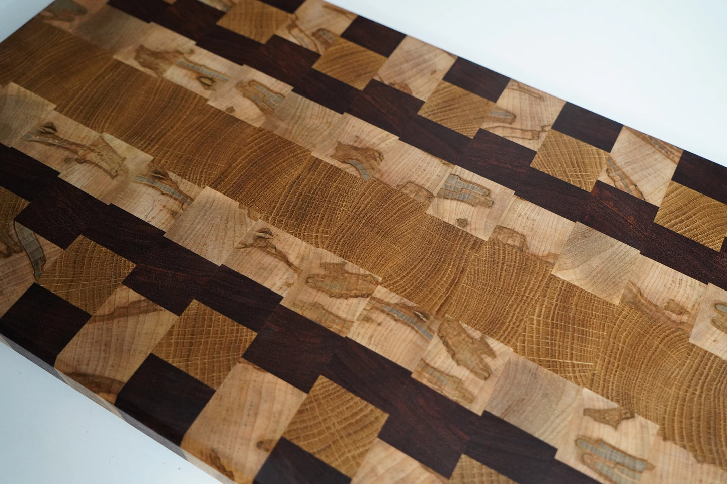 White Oak, Wormy Maple, and Jatoba End Grain Cutting Board