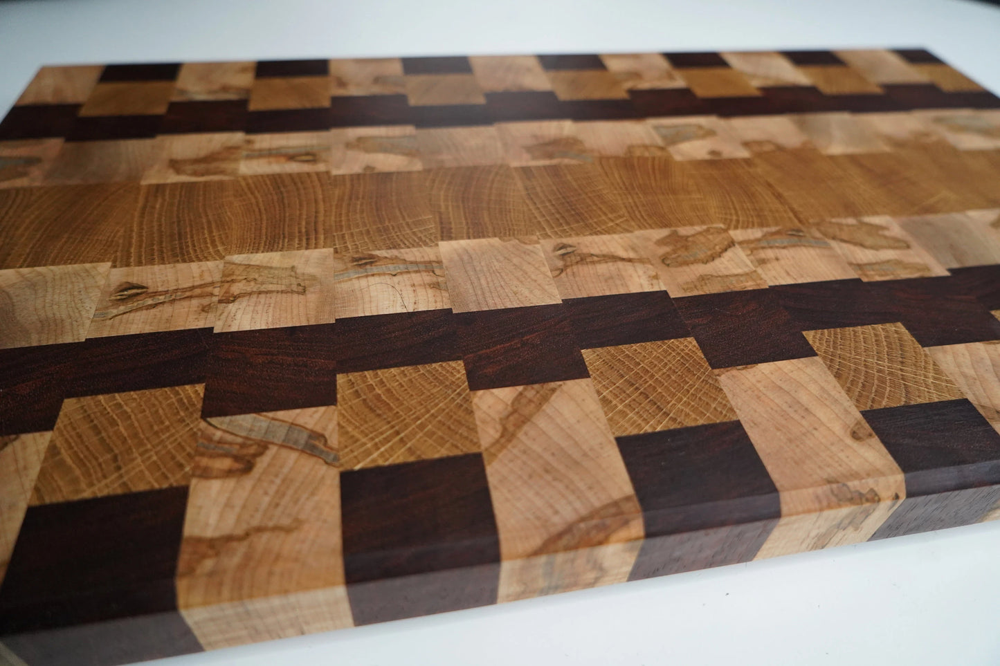 White Oak, Wormy Maple, and Jatoba End Grain Cutting Board