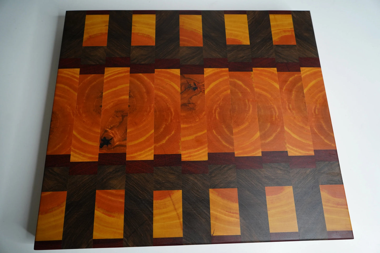 Yellow Heart , Black Limba , and Padauk Endgrain Butcher Block