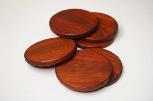 Customizable Handcrafted Hardwood Coasters – Padauk