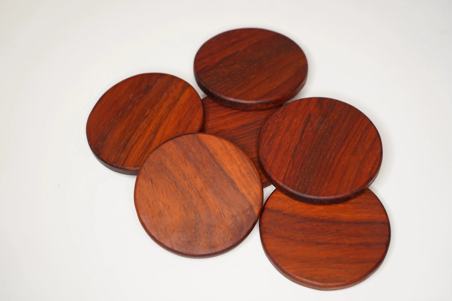 Customizable Handcrafted Hardwood Coasters – Padauk