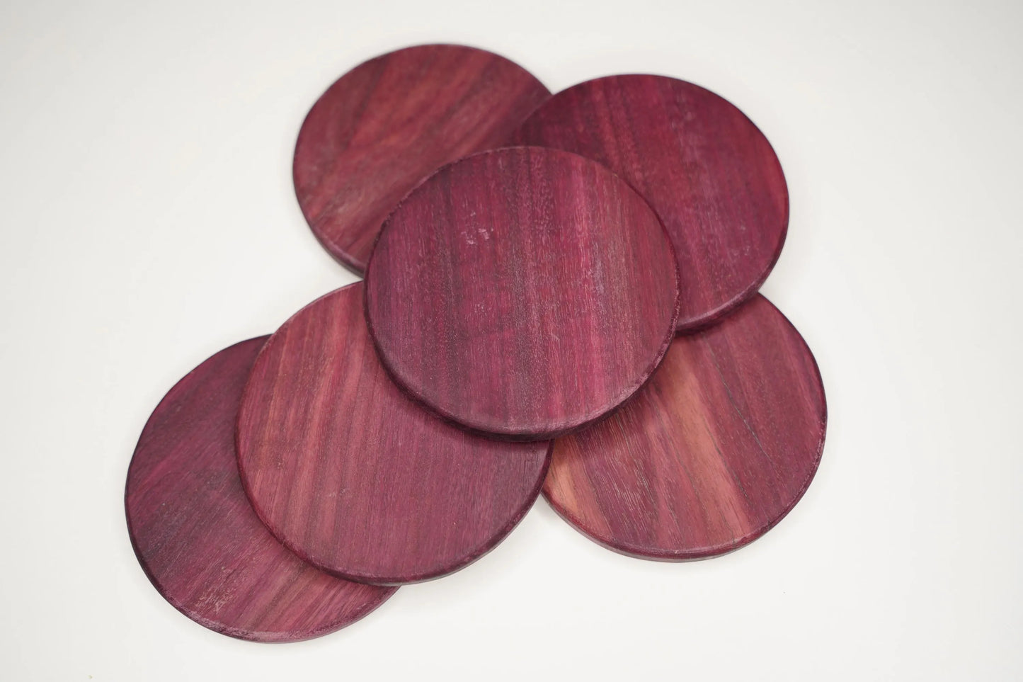 Customizable Handcrafted Hardwood Coasters – Purple Heart