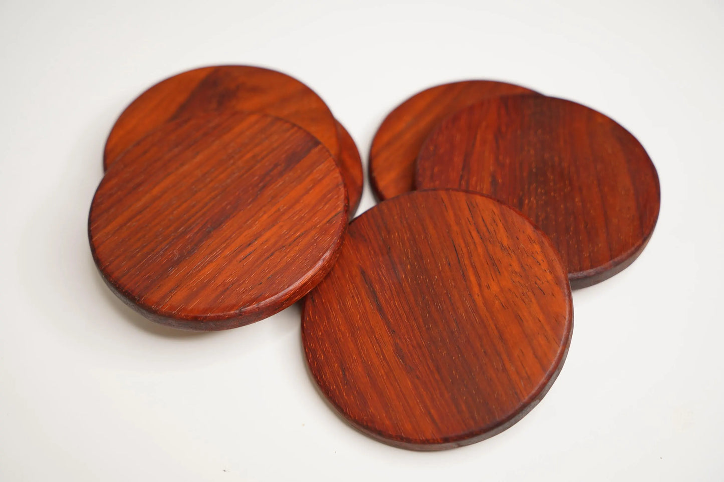 Customizable Handcrafted Hardwood Coasters – Padauk