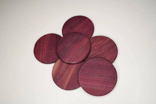 Customizable Handcrafted Hardwood Coasters – Purple Heart