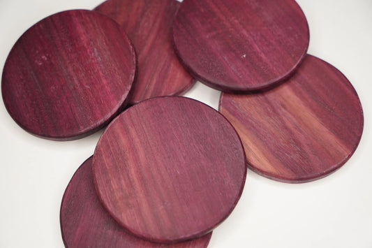 Customizable Handcrafted Hardwood Coasters – Purple Heart