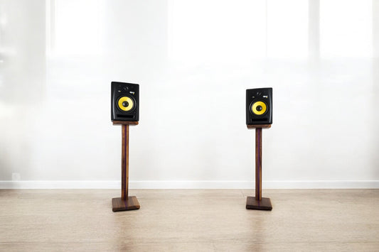 Walnut and Purpleheart Speaker Stands